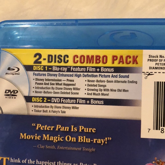 Disney’s Peter Pan Diamond Edition Blu Ray and DVD 2 Disc Set - Picture 3 of 4